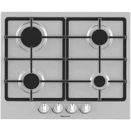 Piano Di Cottura Hisense GM643XF 4 Fuochi Colore Inox 60cm Griglie In Ghisa