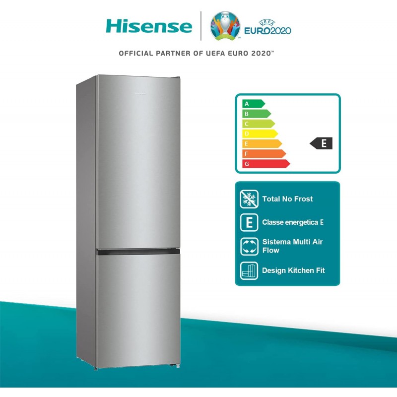 Hisense RB434N4AC2 Frigorífico Combi, Total No Frost, Inox Altura 200 cm,  Capacidad neta 331 L, ECO mode, Botellero, Silencioso 38 dBA : :  Grandes electrodomésticos