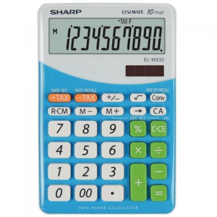 Calcolatrice Sharp ELM332BBL Da Tavolo Azzurra