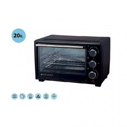 Forno Elettrico Pyramidea FO2006 Profondità 25,7 CM Capacità 20 LT Potenza 1280 Watt Colore Nero