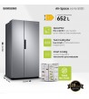 Frigorifero Samsung Rs66a8101sl/ef Side By Side Capacita' 652 Lt Altezza 178 Cm Colore Silver Classe Energetica E