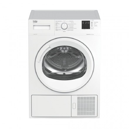 BEKO Asciugatrice DRX823W Capacità 8 Kg Classe Energetica A++  Pompa di Calore Profondità 60 Cm