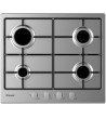 Candy Piano Cottura CHW6BRX 4 Fuochi A Gas Colore Acciaio Inox