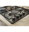 Candy piano cottura CHW6LBB 4 fuochi a Gas Larghezza 60 cm Colore Nero