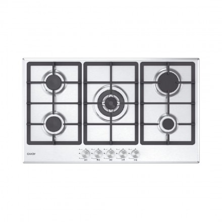 Candy Piano Cottura CHG93WX/1 5 Fuochi A Gas Colore Acciaio Inox Larghezza 86 Cm