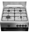 INDESIT Cucina A Gas I6GGKMS 4 Fuochi 64 Lt 15 W Inox Classe Energetica A