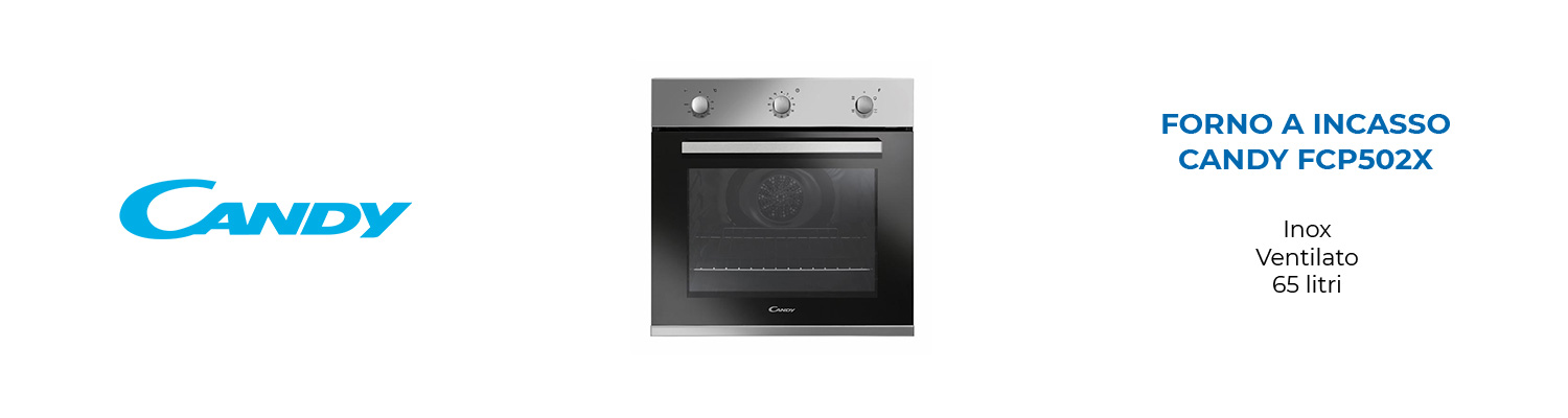 Forno A Incasso Candy FCP502X Inox Ventilato 5 Funzioni Capacita' 65 Litri  - Mondo Elettrodomestici