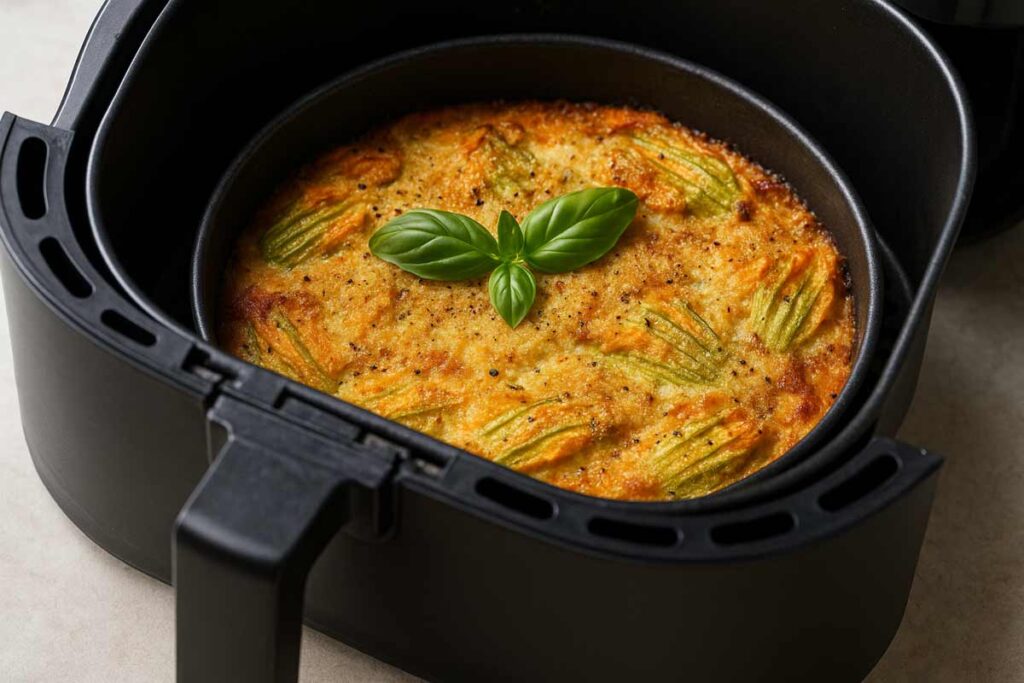 parmigiana di fiori di zucca in friggitrice ad aria parmigiana di fiori di zucca in friggitrice ad aria