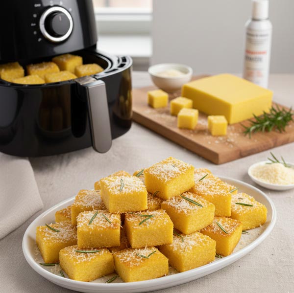 Bocconcini di polenta gratinata in friggitrice ad aria Bocconcini di polenta gratinata in friggitrice ad aria