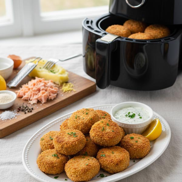 Crocchette di salmone in friggitrice ad aria Crocchette di salmone in friggitrice ad aria