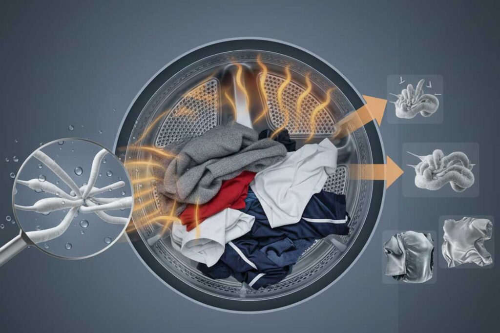 fibre che si restringono in asciugatrice
