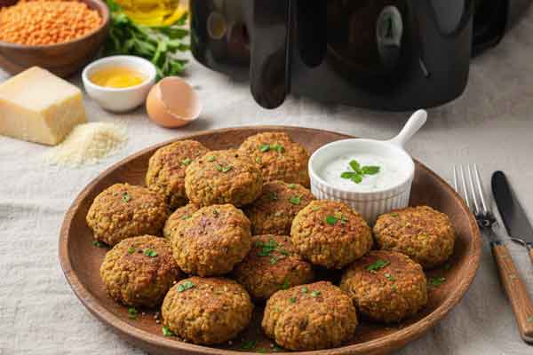 polpette di lenticchie friggitrice ad aria polpette di lenticchie friggitrice ad aria