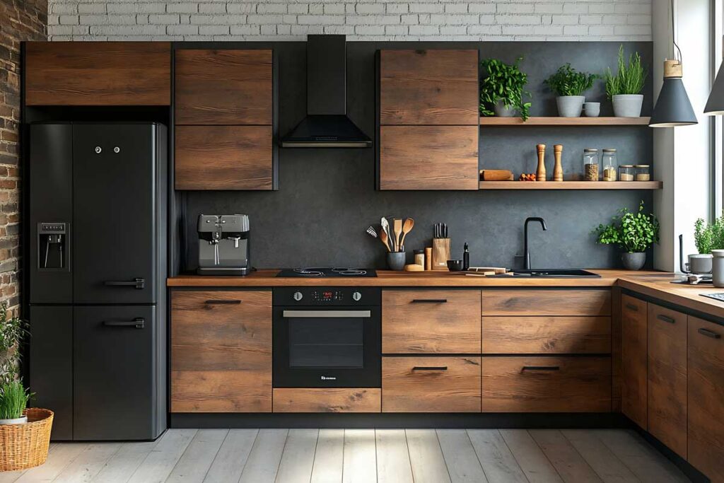 cucina elettrodomestici neri