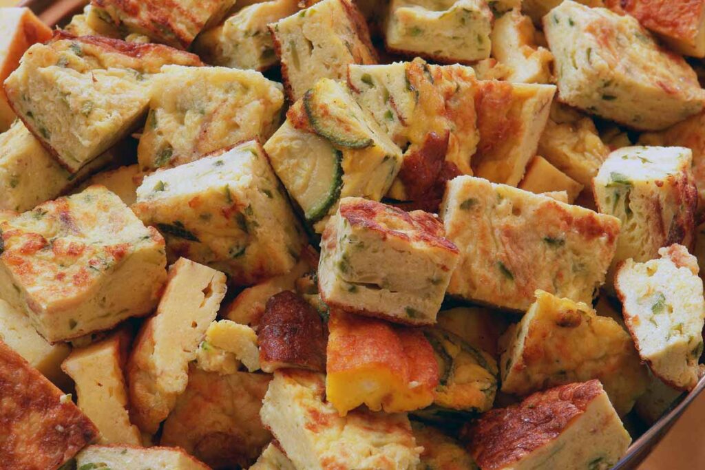 frittata di zucchine a cubotti